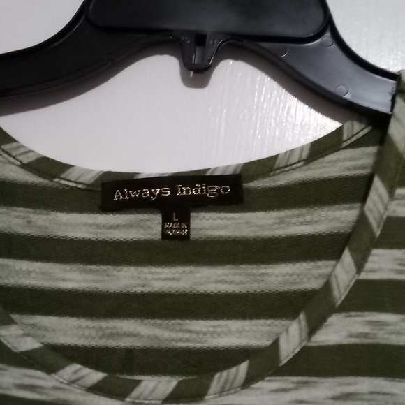 26. Alway Indigo blouse with green stripes - Picture 2 of 3
